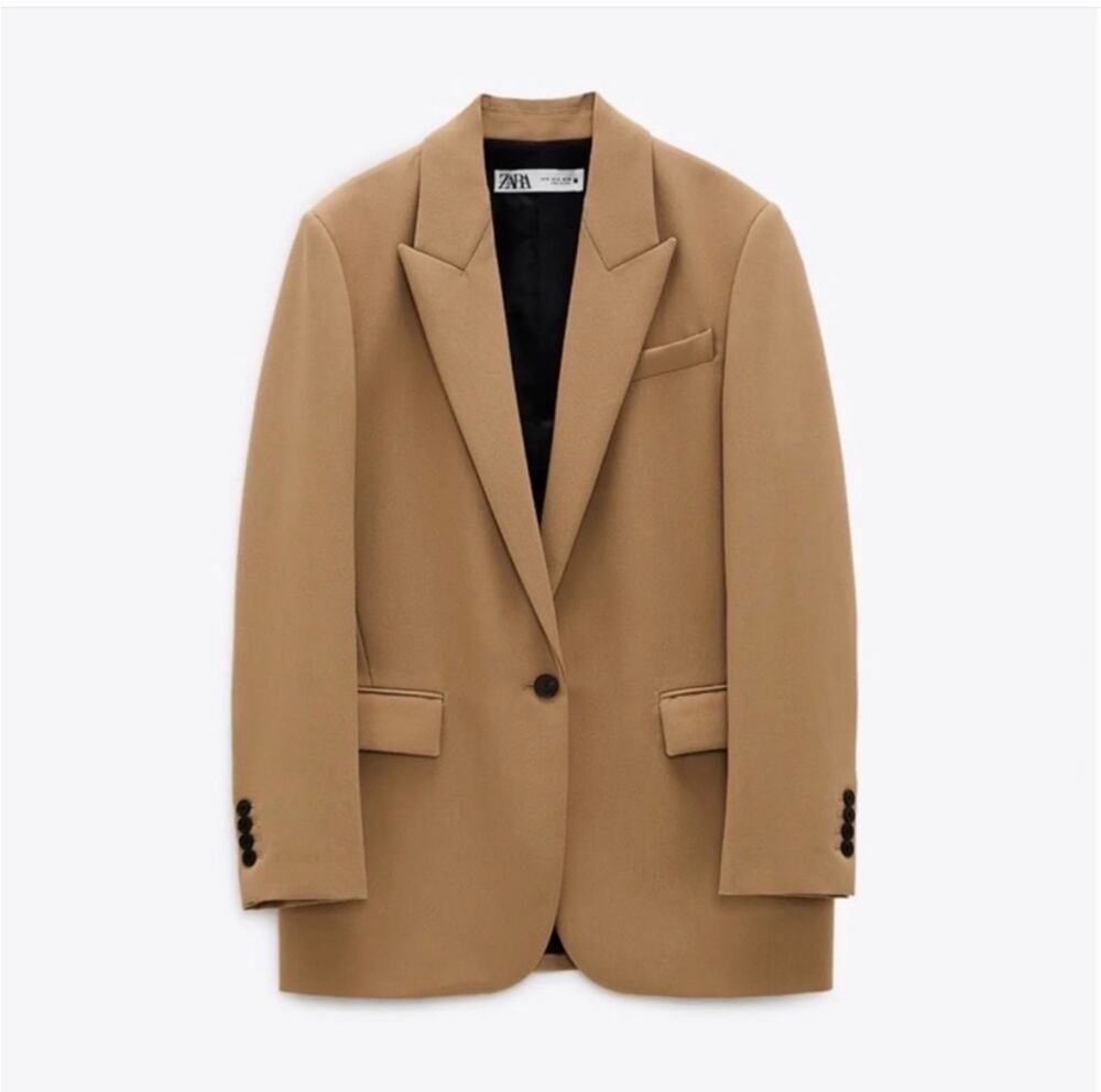 NWT Zara Camel Blazer Size Large